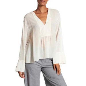 Theory Matara Pebbled Chiffon silk blouse 17369